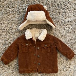 Toddler Boys Brown Fur Jacket